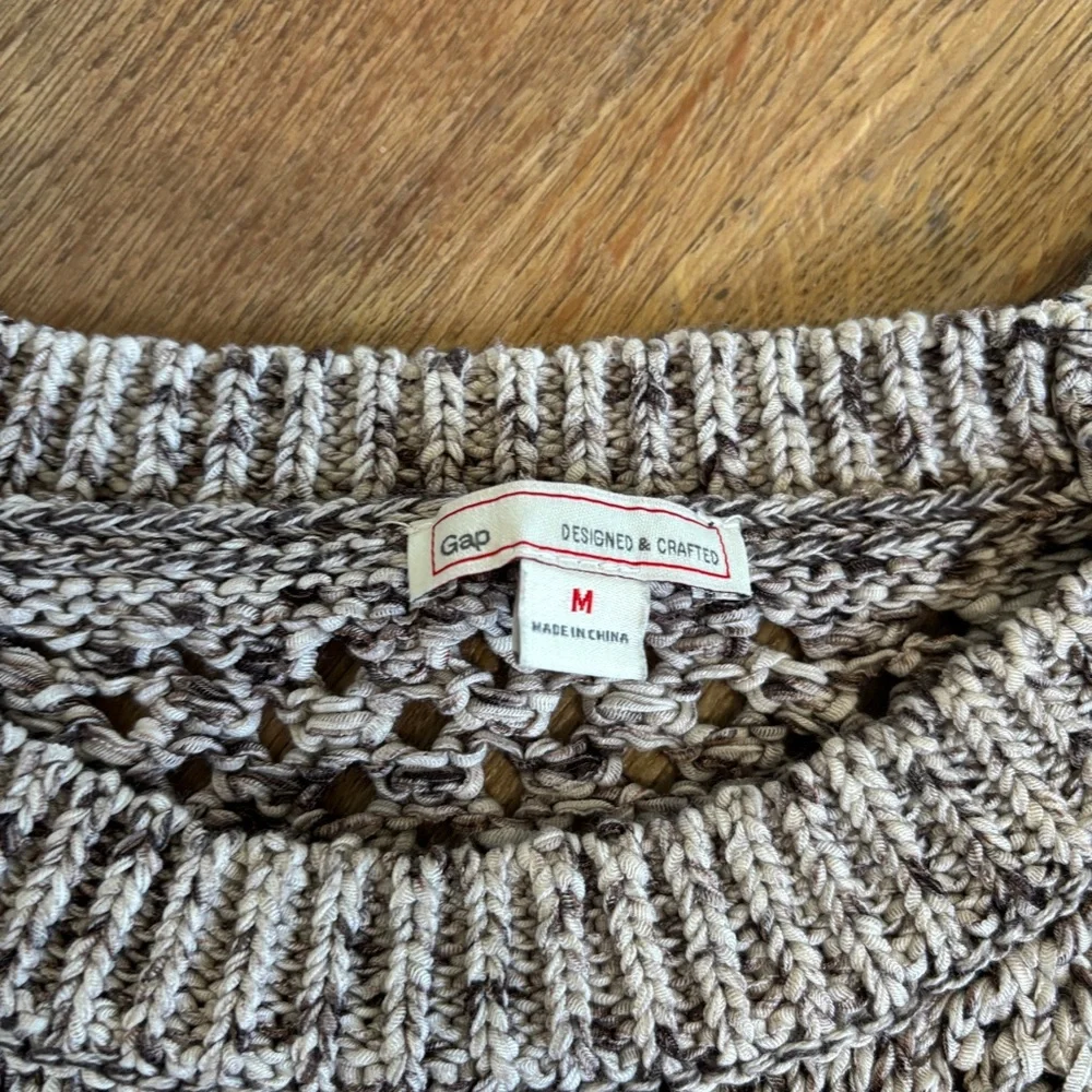GAP Open Weave Slim Fit 3/4 Length Sleeve Sweater Sz M